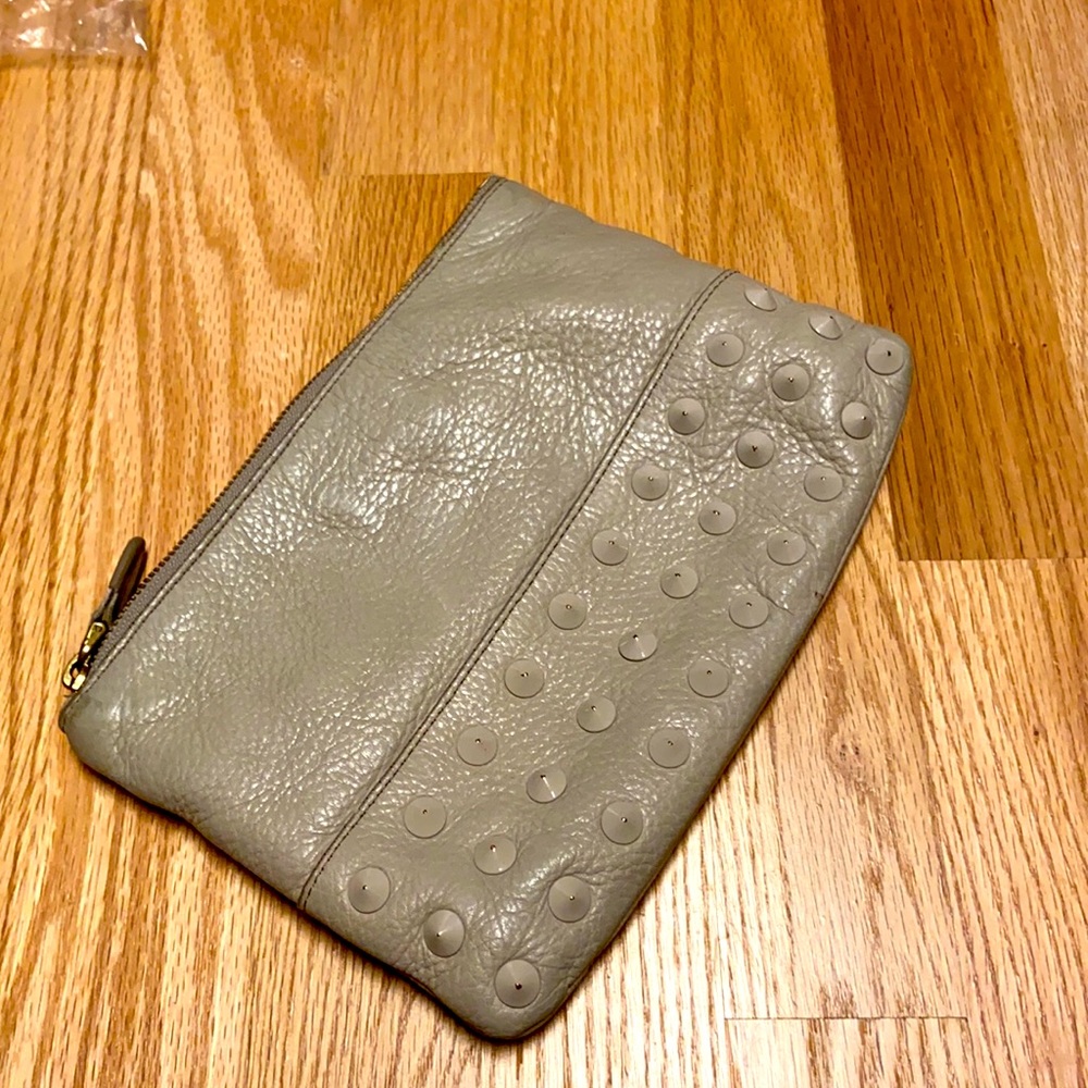 J.Crew 100% leather studded pouch